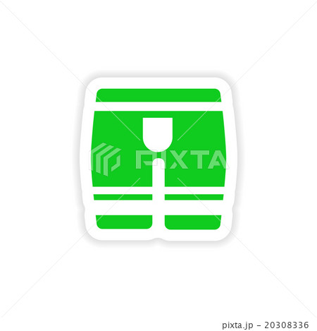 stylish paper sticker on white background men's 20308336