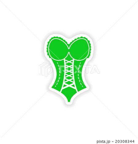 stylish paper sticker on white background women 20308344