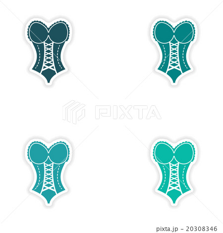 concept stylish paper sticker on white background 20308346