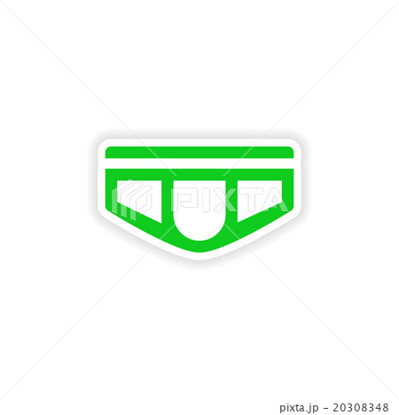 stylish paper sticker on white background men's 20308348