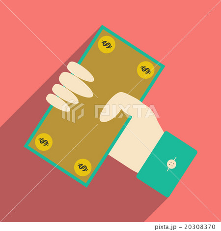Flat with shadow icon dollar in hand 20308370