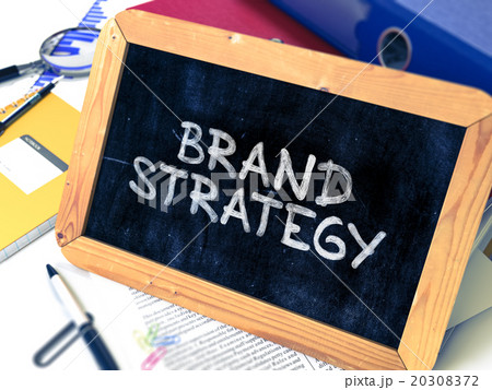 Brand Strategy Handwritten by White Chalk on a 20308372