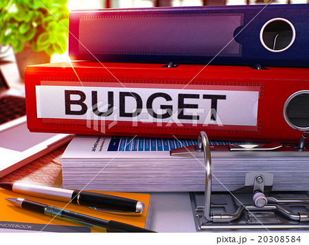 Red Ring Binder with Inscription Budget 20308584