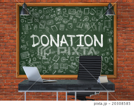 Hand Drawn Donation on Office Chalkboard. 20308585