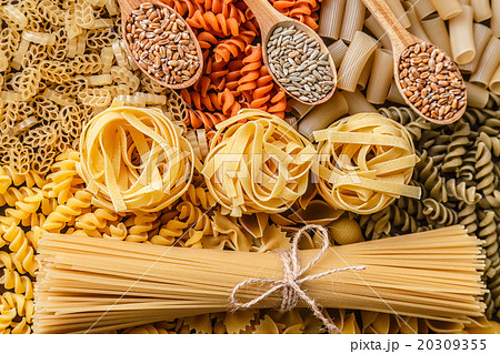 Pasta on white background close-up macro isolated 20309355