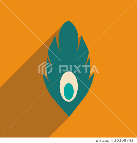 Flat web icon with long shadow Peacock feather Flat web icon with long shadow Peacock feather 20309742