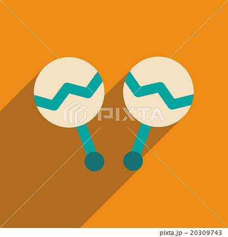 Flat web icon with long shadow Brazilian maracas 20309743