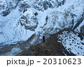 Trekkers walking on the ridge in Himalayas 20310623