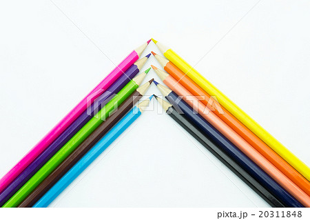 Corner from multicolor pencils isolated on white. Corner from multicolor pencils isolated on white. 20311848