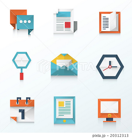 Web and Mobile icon origami set Web and Mobile icon origami set 20312313