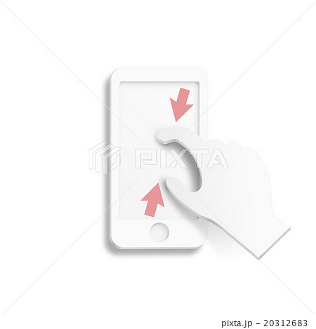 スマホ ピンチインのイラスト素材 3126