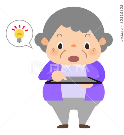 タブレットを持つおばあちゃん-わかった 20313202