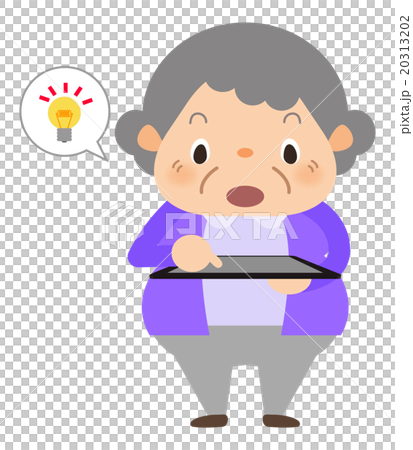タブレットを持つおばあちゃん-わかった 20313202