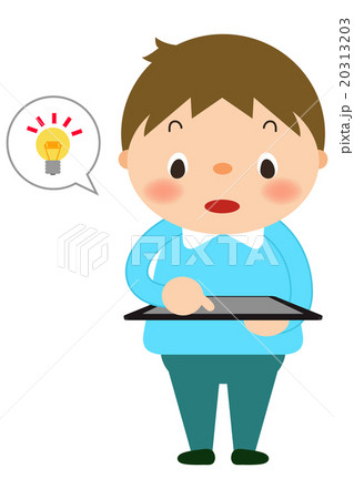 タブレットを持った男の子-わかった 20313203