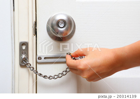 chain lock and knob lock in door 20314139
