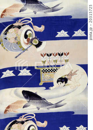 日本の紋様　絹織物　染め物　古布　節句の柄 20315725