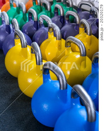 Kettlebells at a crossfit gym 20320179