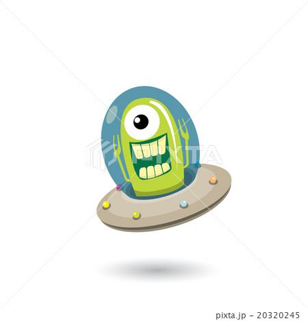 ufo. green alien vector. flying saucer ufo. green alien vector. flying saucer 20320245