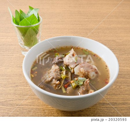 Thai Spicy Beef Entrails Soup with Sweet Basil Thai Spicy Beef Entrails Soup with Sweet Basil 20320593