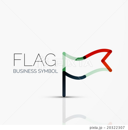Logo flag, abstract linear geometric business icon 20322307