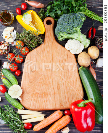 Frame of vegetables, herbs. Copy space Frame of vegetables, herbs. Copy space 20330361
