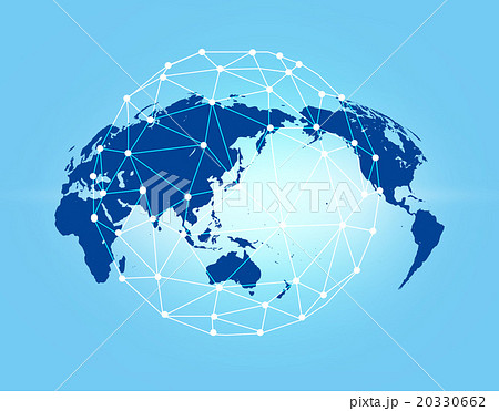グローバルネットワーク 世界地図のイラスト素材