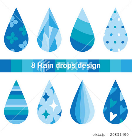 8 Raindrop Designのイラスト素材