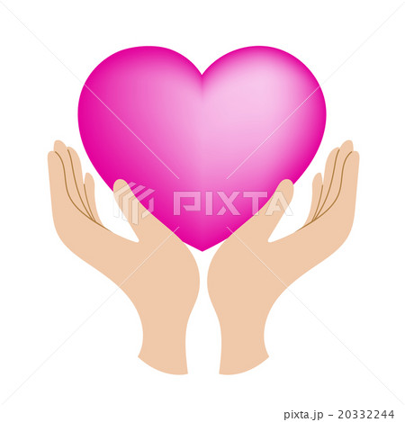 ハート 手のイラスト素材