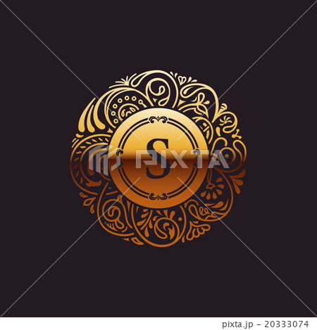 Calligraphic Gold monogram. Emblem S Calligraphic Gold monogram. Emblem S 20333074