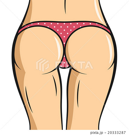 Sexy panties icon. Vector women ass in thong - Stock Illustration
