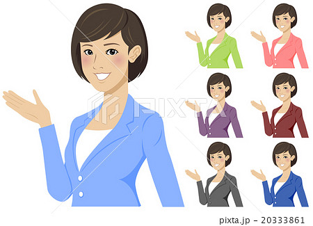 笑顔のきれいな女性 リアルのイラスト素材
