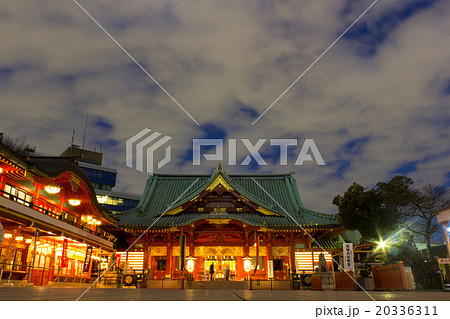 神田明神の夜の写真素材