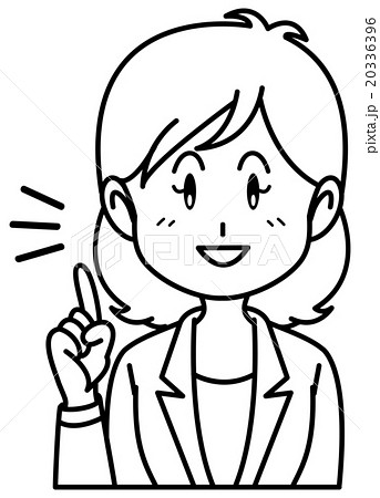 若い女性／上半身／ジェスチャー（モノクロ） 20336396