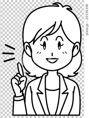 若い女性／上半身／ジェスチャー（モノクロ） 20336396