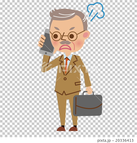 Older businessman talking on smartphone (angry expression) 20336413