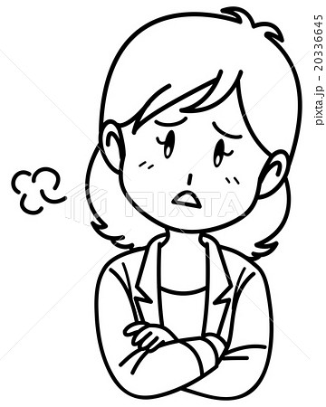 若い女性／上半身／ジェスチャー（モノクロ） 20336645