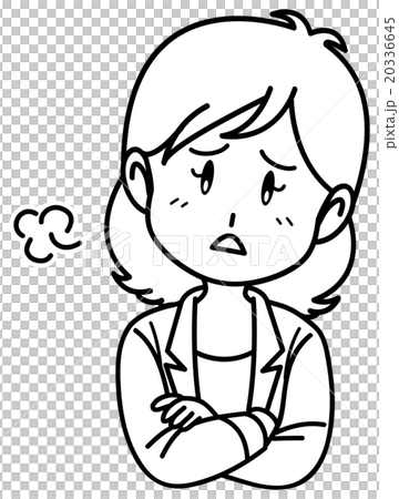 若い女性／上半身／ジェスチャー（モノクロ） 20336645