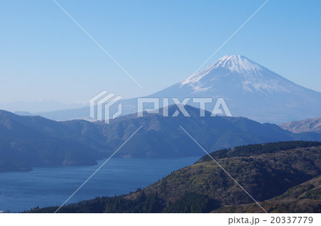 大観山展望台から芦ノ湖と富士山を望む（神奈川県足柄下郡湯河原町） 20337779