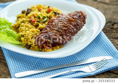Delicious dishes from turkey meat with rice 20338333