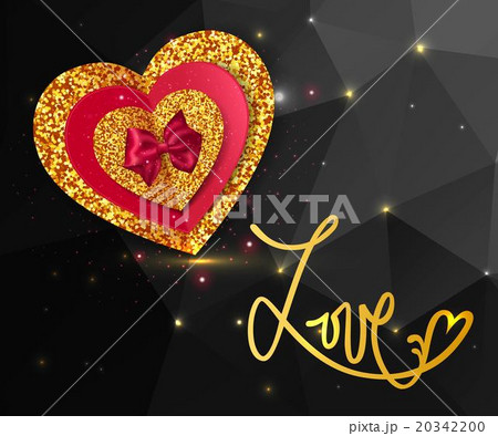 Magic love shining geometric background. Gold 20342200