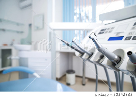 Different dental instruments and tools in a 20342332