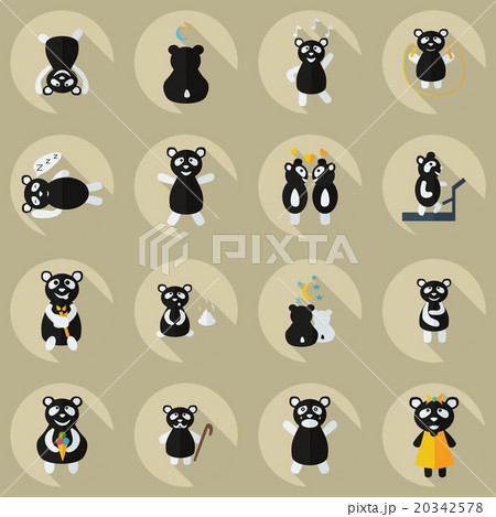 Flat concept, set modern design with shadow panda 20342578