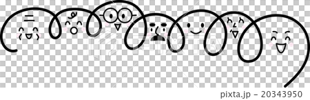 人々一列　シンボリック　アイコン　黒系　沢山　老若男女　子供　大人　お年寄り　笑顔 20343950