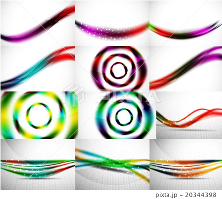 Wave backgrounds set, abstract vector Wave backgrounds set, abstract vector 20344398