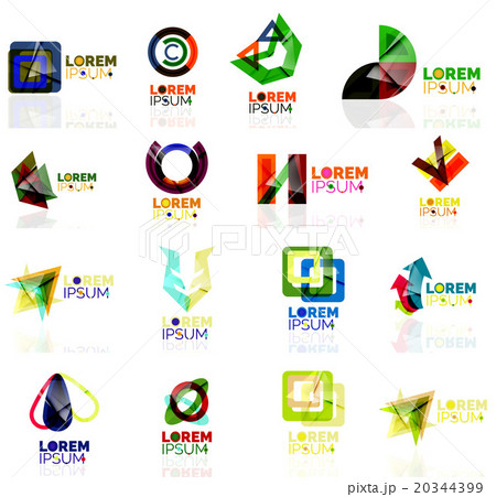 Logo set, abstract geometric business icons, paper Logo set, abstract geometric business icons, paper 20344399