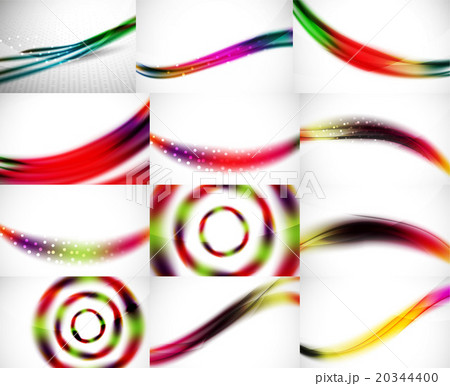 Wave backgrounds set, abstract vector Wave backgrounds set, abstract vector 20344400