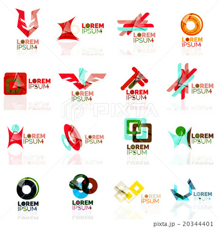 Logo set, abstract geometric business icons, paper Logo set, abstract geometric business icons, paper 20344401