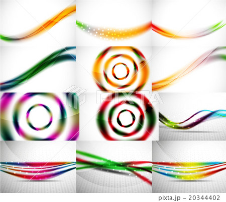 Wave backgrounds set, abstract vector Wave backgrounds set, abstract vector 20344402