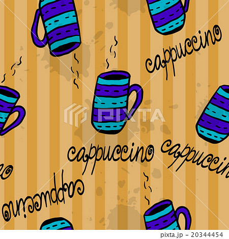 Seamless pattern with sketchy  coffee cups  20344454