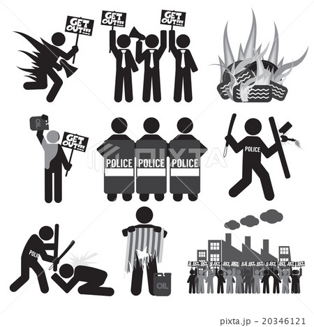 Black Symbol Protest Icon Set のイラスト素材